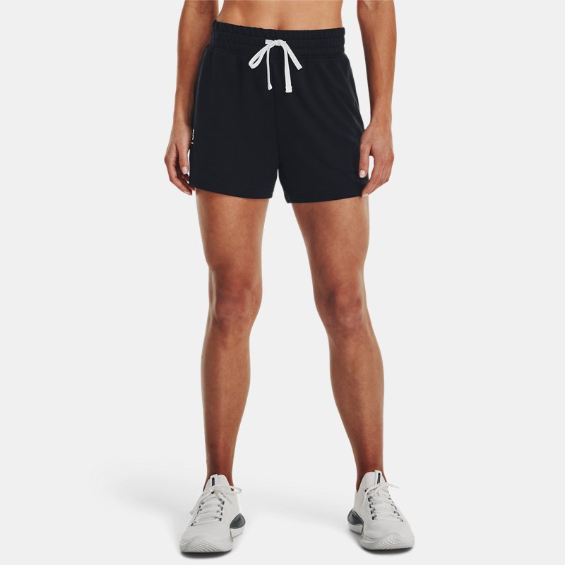 Women's  Under Armour  Rival Terry Shorts Black / White XL